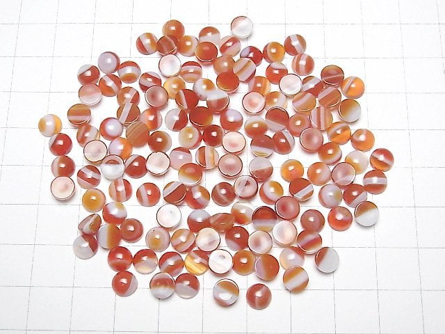 [Video] Carnelian Sardonyx Round Cabochon 6x6mm 10pcs