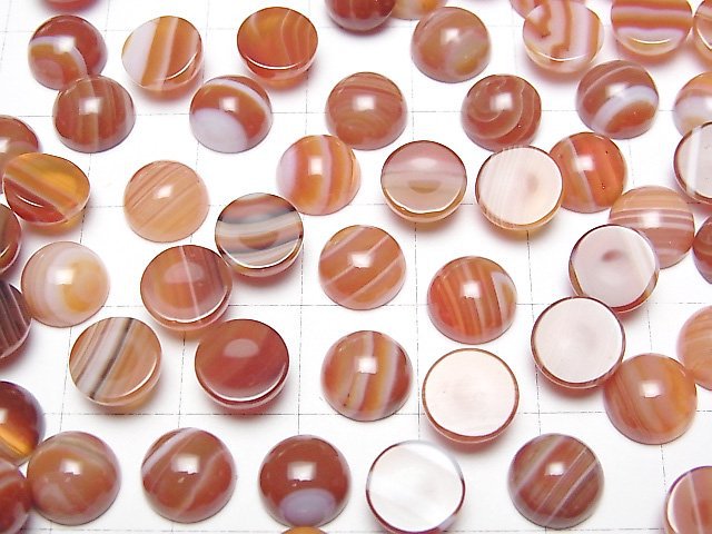 [Video] Carnelian, Sardonyx Round Cabochon 8x8mm 5pcs