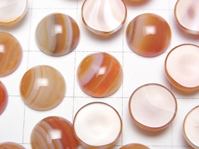 [Video] Carnelian, Sardonyx Round Cabochon 10x10mm 5pcs