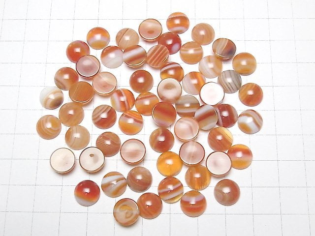 [Video] Carnelian, Sardonyx Round Cabochon 10x10mm 5pcs