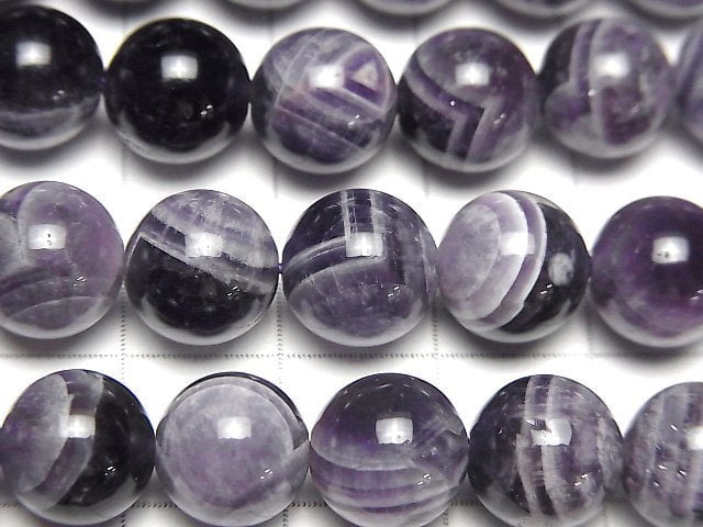 [Video] Stripe Amethyst Round 10mm 1strand beads (aprx.15inch / 37cm)