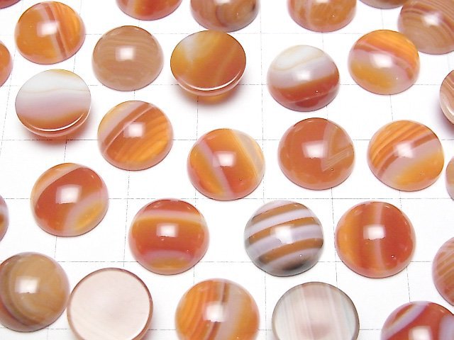 [Video] Carnelian, Sardonyx Round Cabochon 12x12mm 5pcs