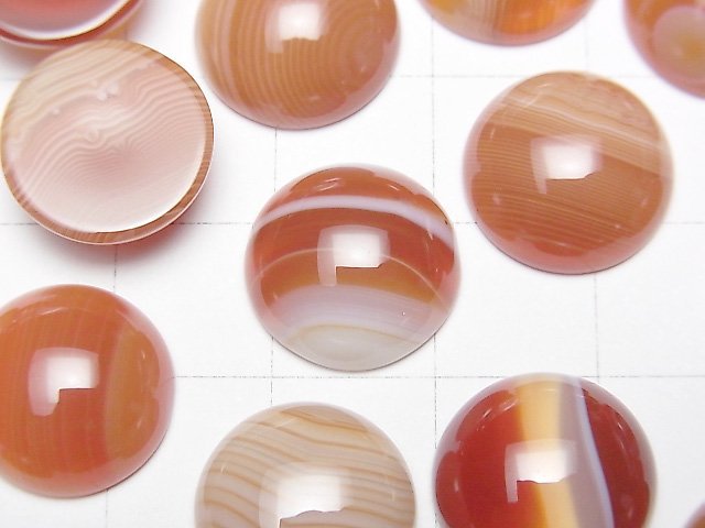 [Video] Carnelian, Sardonyx Round Cabochon 14x14mm 4pcs