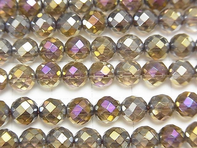 [Video] Flash, Smoky Quartz 64Faceted Round 6mm half or 1strand beads (aprx.15inch / 37cm)