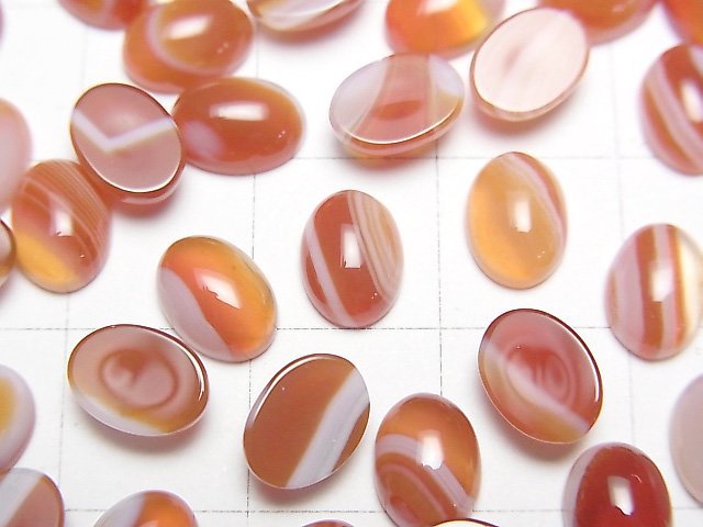 [Video] Carnelian ,Sardonyx Oval Cabochon 8x6mm 10pcs