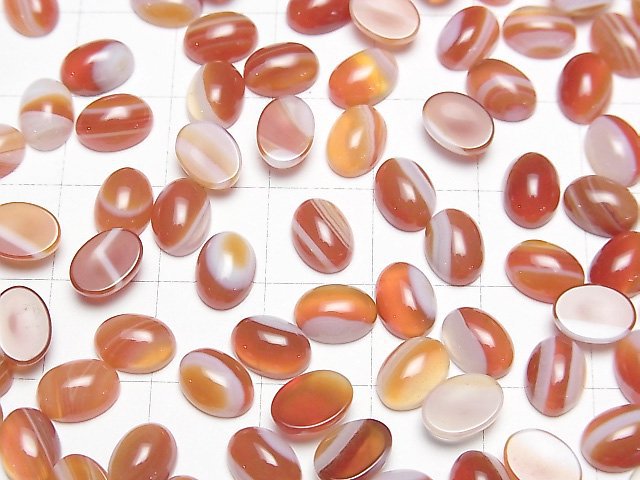 [Video] Carnelian ,Sardonyx Oval Cabochon 8x6mm 10pcs