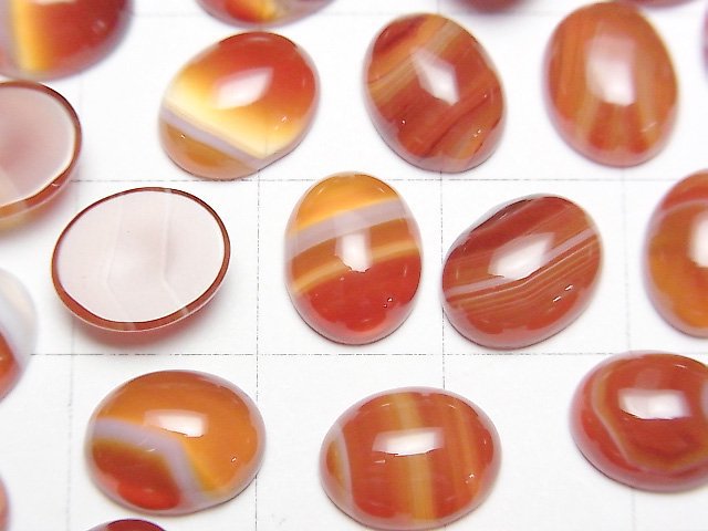 Cornaline, sardonyx cabochon ovale 10x8mm 5 pièces