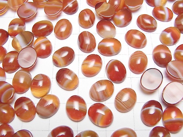 [Video] Carnelian, Sardonyx Oval Cabochon 10x8mm 5pcs