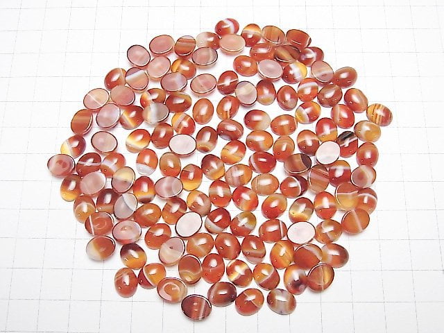 Cornaline, sardonyx cabochon ovale 10x8mm 5 pièces