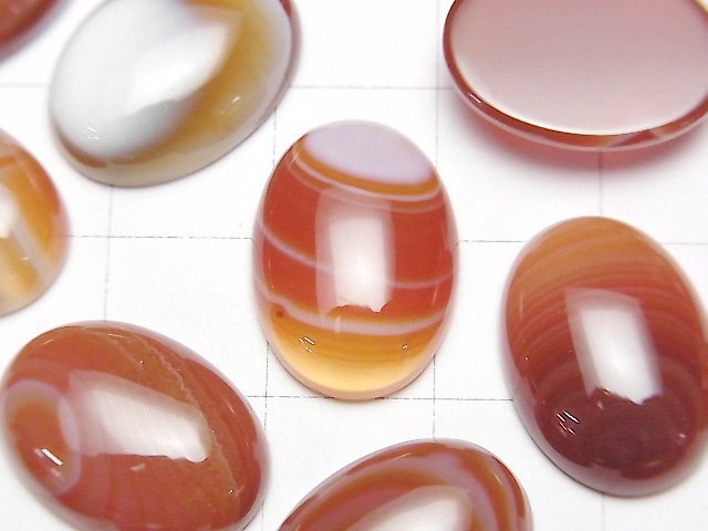 [Video] Carnelian, Sardonyx Oval Cabochon 18x13mm 4pcs