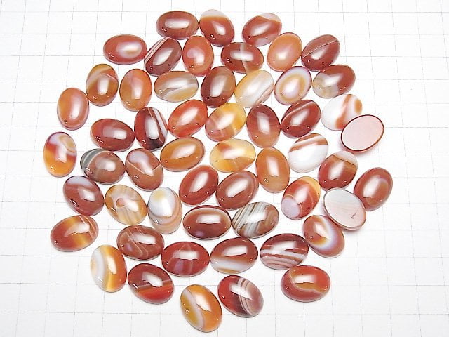 [Video] Carnelian, Sardonyx Oval Cabochon 18x13mm 4pcs