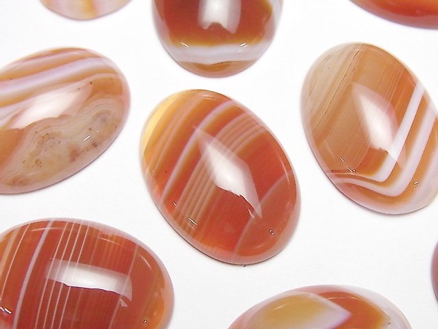 [Video] Carnelian, Sardonyx Oval Cabochon 25x18mm 3pcs