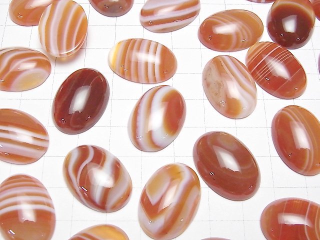 [Video] Carnelian, Sardonyx Oval Cabochon 25x18mm 3pcs