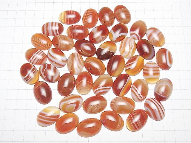 [Video] Carnelian, Sardonyx Oval Cabochon 25x18mm 3pcs