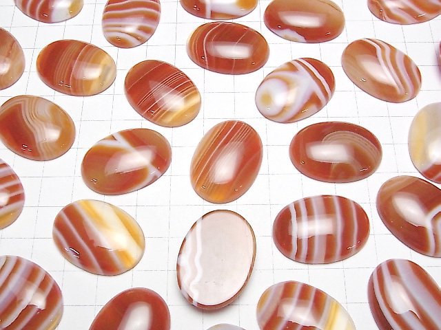 [Video] Carnelian, Sardonyx Oval Cabochon 30x22mm 2pcs