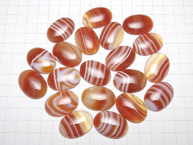 [Video] Carnelian, Sardonyx Oval Cabochon 30x22mm 2pcs