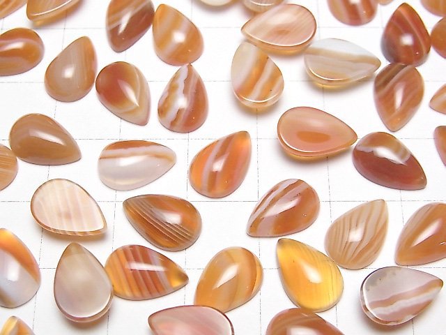 [Video]Carnelian,Sardonyx Pear shape Cabochon 12x8mm 5pcs