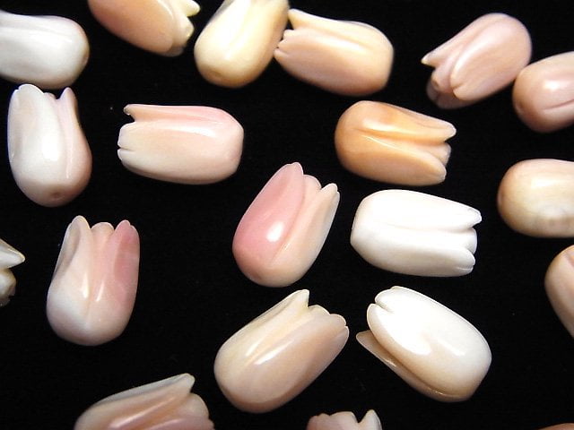 [Video] Queen Conch Shell AAA - Flower Bud 11x7x7mm [Drilled Hole] 2pcs