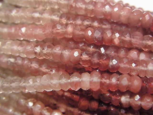[Video]High Quality! Andesine AA++ Faceted Button Rondelle half or 1strand beads (aprx.13inch/31cm)