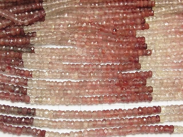 [Video]High Quality! Andesine AA++ Faceted Button Rondelle half or 1strand beads (aprx.13inch/31cm)