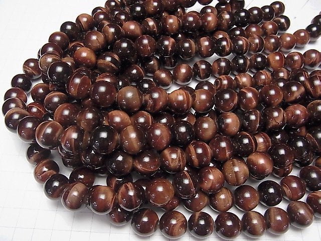 [Video] Red Tiger's Eye AA++ Round 14mm [2mm hole] half or 1strand beads (aprx.15inch / 36cm)