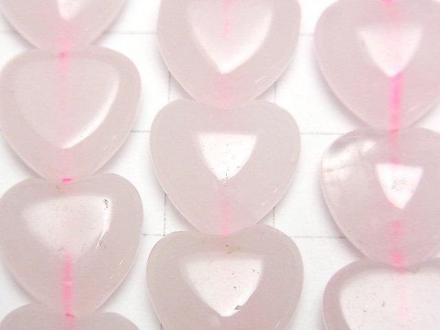 [Video] Rose Quartz AA+ Vertical Hole Heart 14x14x6mm half or 1strand beads (aprx.14inch / 35cm)