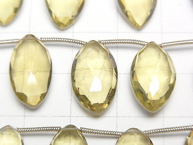 [Video] High Quality Lemon Quartz AAA Marquise Faceted Briolette half or 1strand (10pcs)