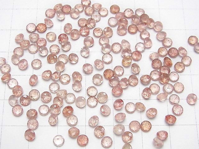 [Video] High Quality Pink Epidote AAA Loose stone Round Faceted 4x4mm 10pcs