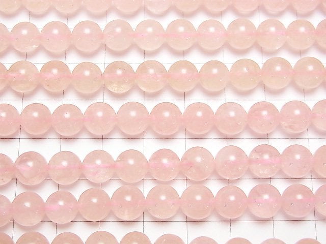 [Video] Morganite AAA- Round 8mm 1/4 or 1strand beads (aprx.15inch / 37cm)
