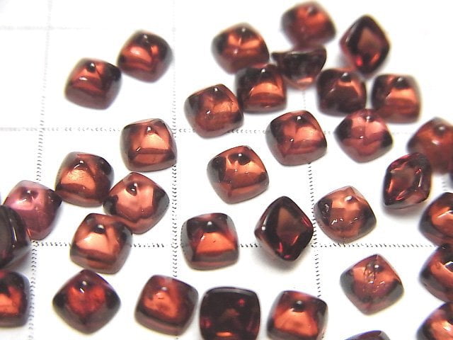 [Video] High Quality Mozambique Garnet AAA Sugarloaf Cut 4x4mm 5pcs