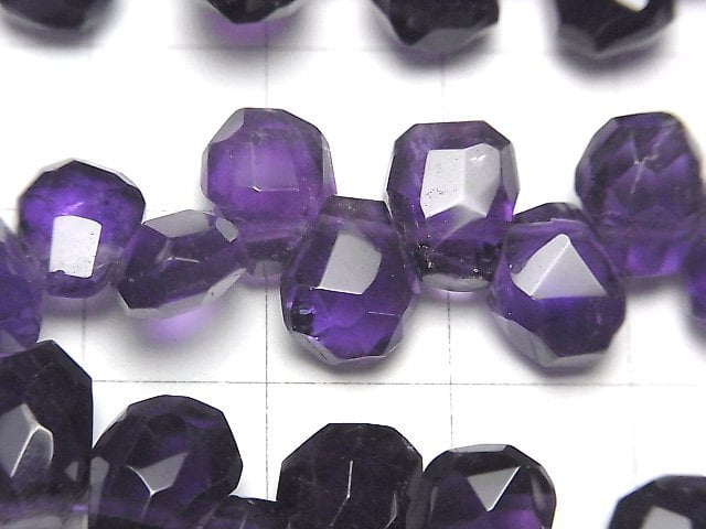 [Video] Amethyst AA++ Faceted Nugget Top Side Drilled Hole half or 1strand beads (aprx.15inch / 37cm)