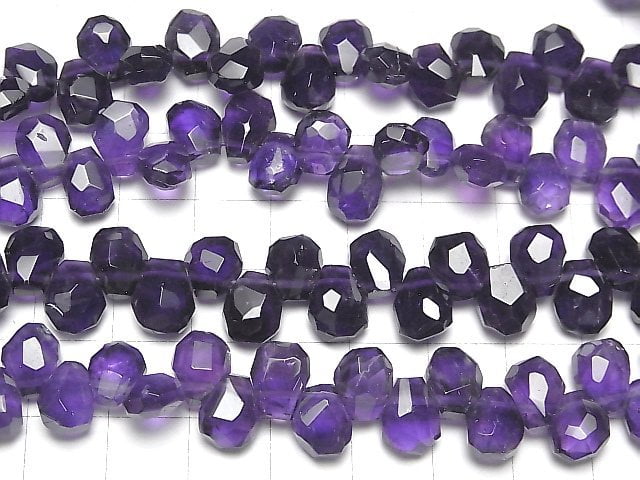 [Video] Amethyst AA++ Faceted Nugget Top Side Drilled Hole half or 1strand beads (aprx.15inch / 37cm)