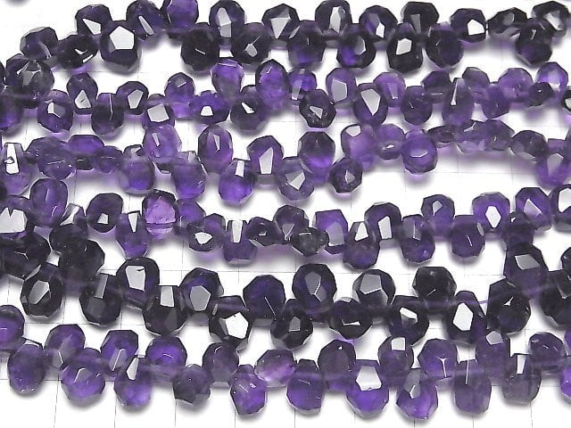 [Video] Amethyst AA++ Faceted Nugget Top Side Drilled Hole half or 1strand beads (aprx.15inch / 37cm)