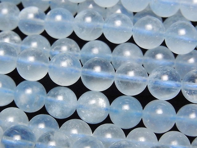 Aquamarine, Round Gemstone Beads