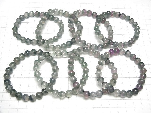 [Video] Bi-color Fluorite AA++ Round 8mm Bracelet