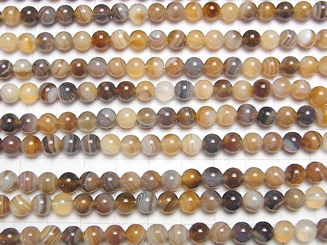 [Video] Botswana Agate Round 6mm half or 1strand beads (aprx.15inch / 37cm)