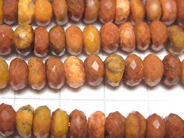 [Video] High Quality! Sponge Coral Faceted Button Rondelle 8x8x4.5mm half or 1strand beads (aprx.15inch / 38cm)