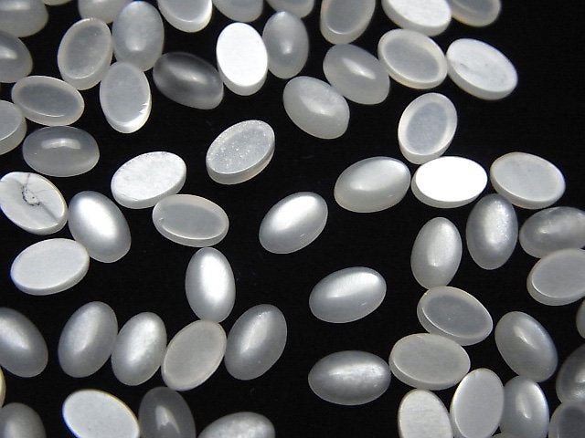 [Video]White Moonstone AAA Oval Cabochon 6x4mm 10pcs