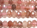 [Video] High Quality! Pink Epidote AA++ Faceted Button Rondelle 8x8x5.5mm half or 1strand beads (aprx.15inch / 37cm)