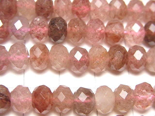 [Video] High Quality! Pink Epidote AA++ Faceted Button Roundel 8x8x5.5mm half or 1strand beads (aprx.15inch / 37cm)