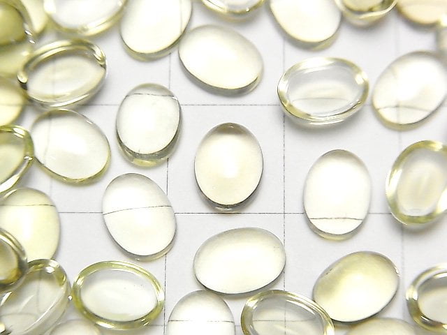 [Video] High Quality Lemon Quartz AAA Oval Cabochon 8x6mm 5pcs