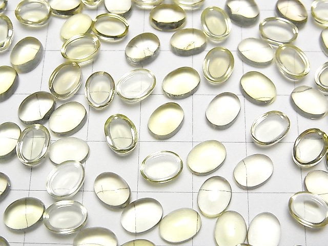 [Video] High Quality Lemon Quartz AAA Oval Cabochon 8x6mm 5pcs