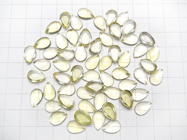 [Video] High Quality Lemon Quartz AAA Pear shape Cabochon 12x8mm 4pcs