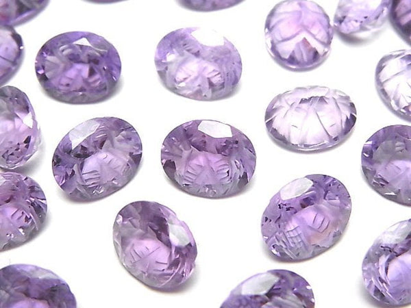 Amethyst, Carving, Oval Gemstone Beads