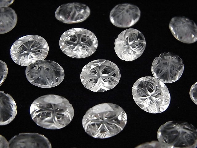 [Video] High Quality Crystal AAA Carved Oval Faceted 10x8mm 4pcs