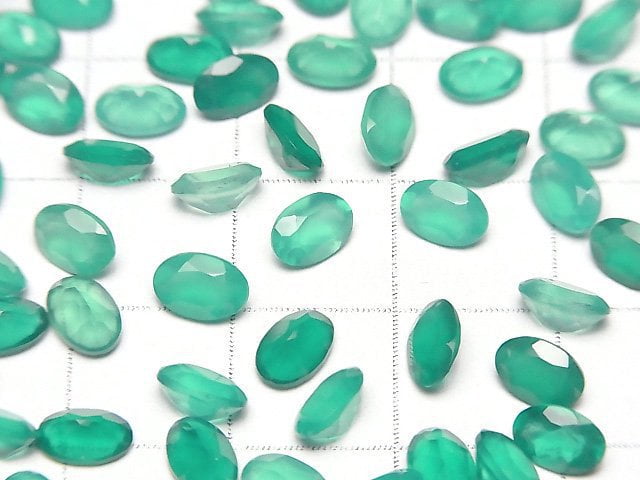 [Video]High Quality Green Onyx AAA Loose stone Oval Faceted 6x4mm 10pcs