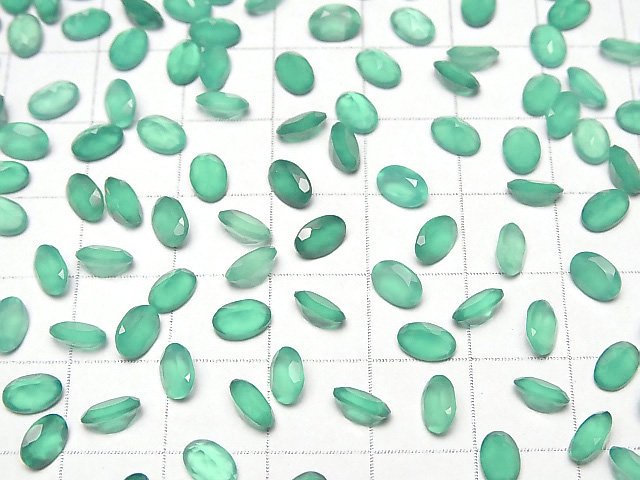 [Video]High Quality Green Onyx AAA Loose stone Oval Faceted 6x4mm 10pcs