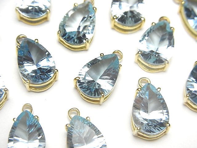 Bezel Setting, Concave Cut, Pear Shape, Topaz Gemstone Beads