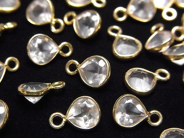 [Video]High Quality Rose Quartz AAA Bezel Setting Chestnut Faceted 7x7mm 18KGP 3pcs