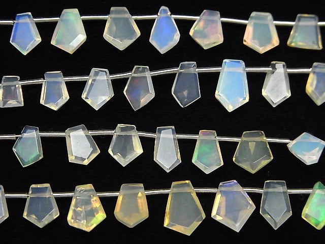 [Video] High Quality Ethiopia Opal AAA- Fancy Shape Faceted half or 1strand beads (aprx.4inch / 11cm)